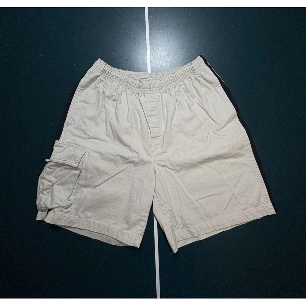 Vintage Route 66 Baggy Carpenter Cargo Shorts Size 30 Striped Utility Skater Y2K